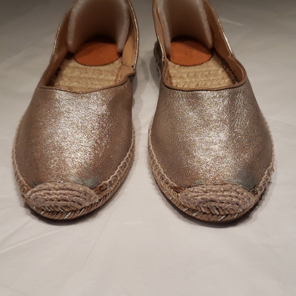 RAG & BONE Flats Espadrille Silver Shimmer Leather Slip on Shoe NEW NWOB πHPπ - Picture 15 of 16